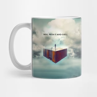 The Art of Serenity: Roll With It and Chill on a Dark Background Mug